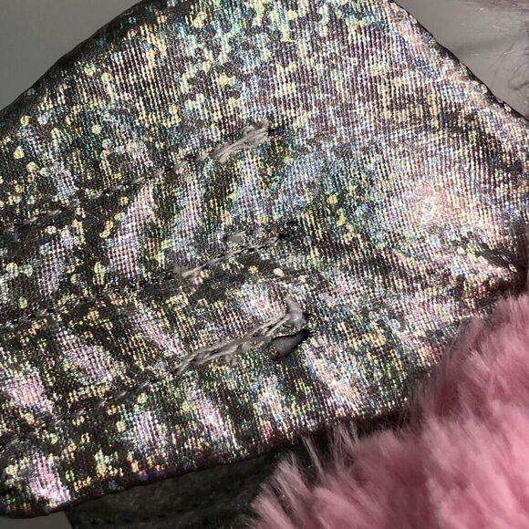 homerbest pink fluffy unicorn purple mane silver shiny sparkly wings horn 11” - Picture 3 of 8